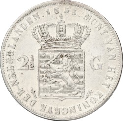2½ Gulden. Willem III. 1855. XF -