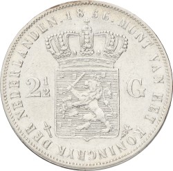 2½ Gulden. Willem III. 1856. VF