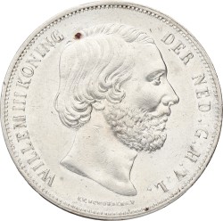 2½ Gulden. Willem III. 1861. With dot. VF / XF