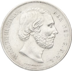 2½ Gulden. Willem III. 1862 Without dot. XF -