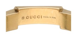 Gucci 18K geelgouden 'Link To Love' ring met diamant en emaille