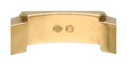 Gucci 18K geelgouden 'Link To Love' ring met diamant en emaille