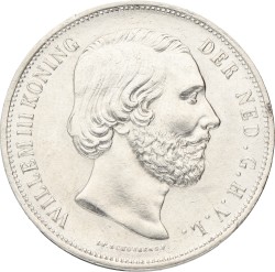 2½ Gulden. Willem III. 1864 With dot. XF -
