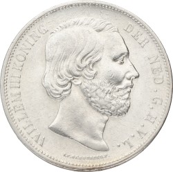 2½ Gulden. Willem III. 1865 With dot. XF -