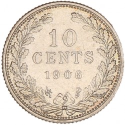 10 cent Wilhelmina 1906. FDC.