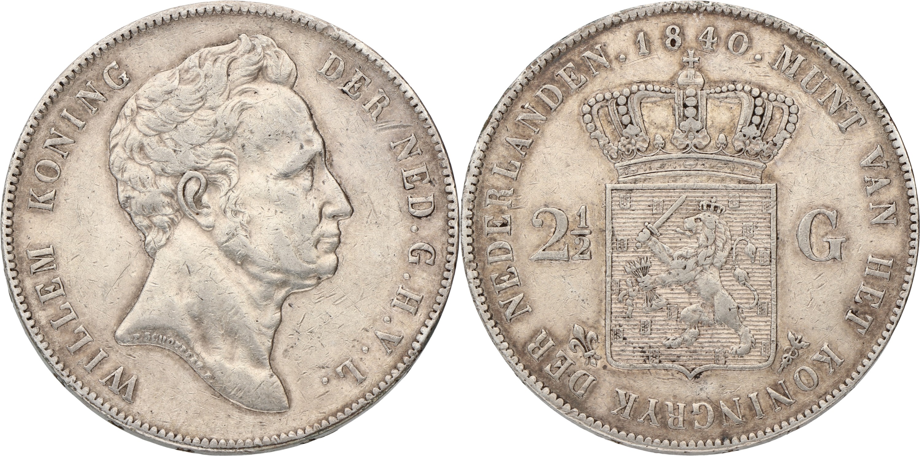 2½ Gulden. Willem I. 1840. VF / XF