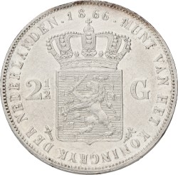 2½ Gulden. Willem III. 1866. XF -