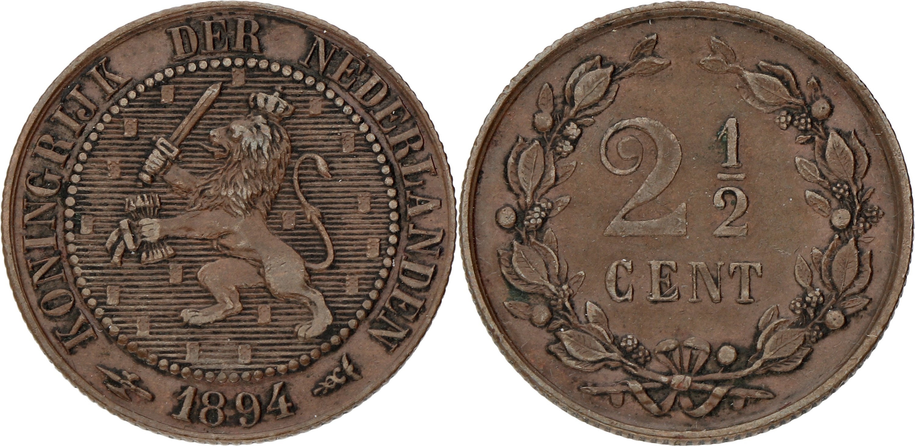 2½ Cent. Wilhelmina. 1894. AUnc