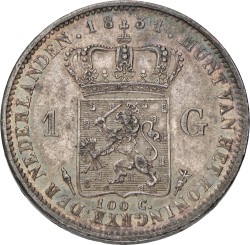 1 Gulden. Willem I. 1831. With nice patina. XF -