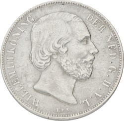 1 Gulden. Willem III. 1866. XF -.