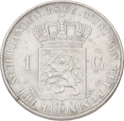 1 Gulden. Willem III. 1866. XF -.