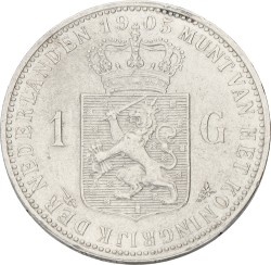 1 Gulden. Wilhelmina. 1905. XF -.