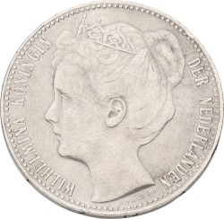 1 Gulden. Wilhelmina. 1906. XF -.