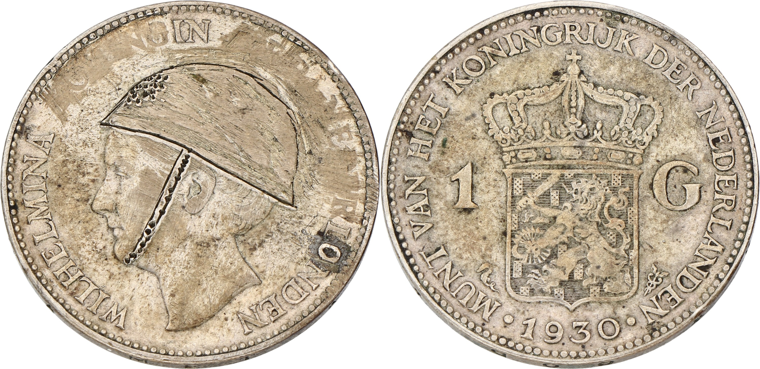 1 Gulden. Wilhelmina in Londen. 1930. VF.