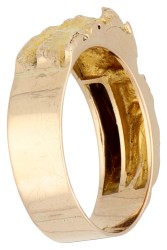 14K geelgouden Finse design ring bezet met ca. 0.02 ct. diamant 