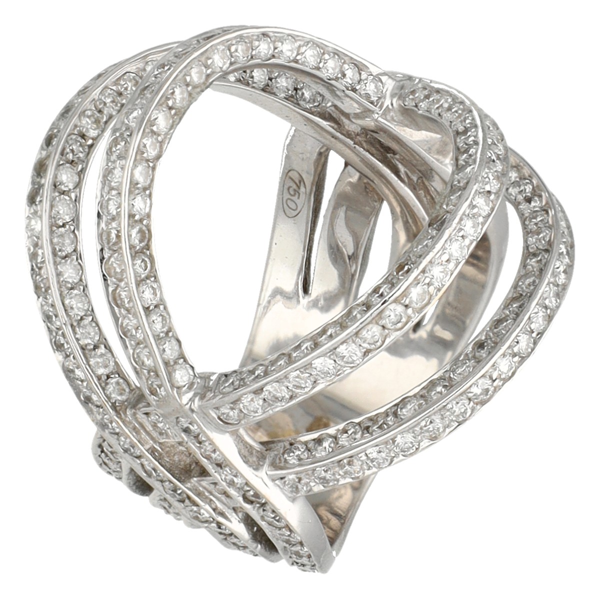 18K witgouden ring bezet met ca. 2.35 ct. diamant 