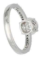 Hulchi Belluni 18K witgouden 'Illusion' ring bezet met ca. 0.55 ct. diamant 