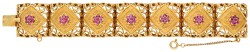 18K Geelgouden vintage armband met robijnen