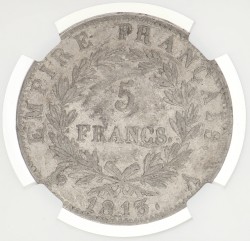 France. Empire. Napoleon. 5 Francs. 1813 A. AU 53