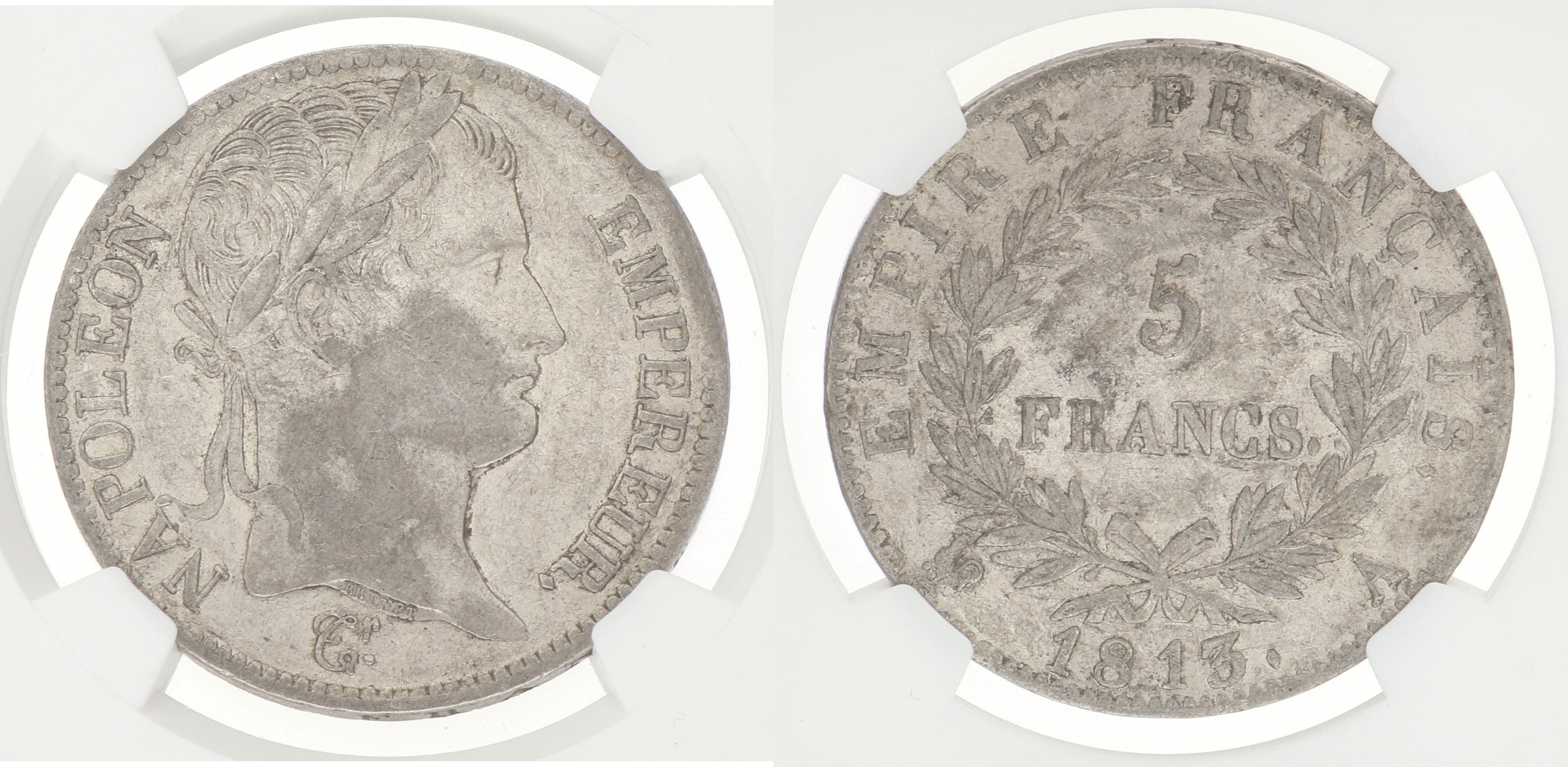 France. Empire. Napoleon. 5 Francs. 1813 A. AU 53