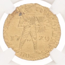 Gouden dukaat. Utrecht. Vliegenthart. 1729. MS 63
