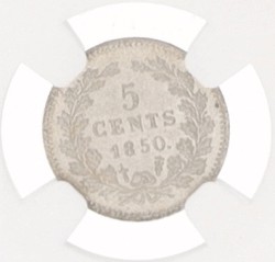 5 Cent. Willem III. 1850 - With dot. MS 67