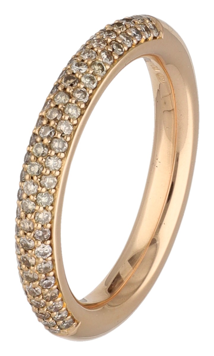 Bron 18K roségouden Stax aanschuif ring bezet met ca. 0.55 ct. diamant