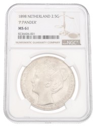 2½ Gulden. Wilhelmina. With dot between P & Pander. 1898. MS 61.