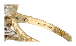 14K Gouden/zilveren ring met roos geslepen diamanten