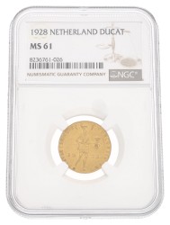 Gouden dukaat. Wilhelmina. 1928. MS 61.