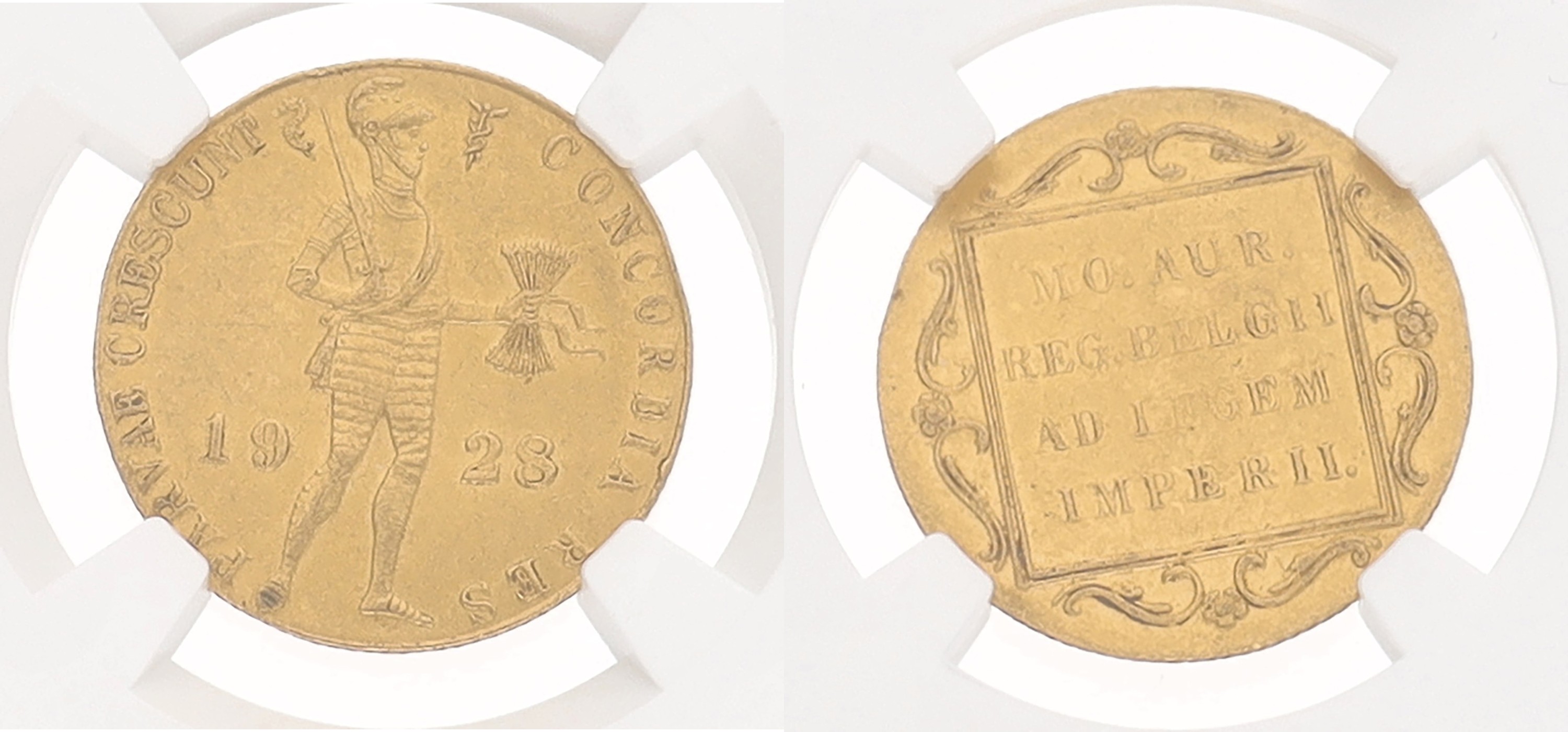 Gouden dukaat. Wilhelmina. 1928. MS 61.