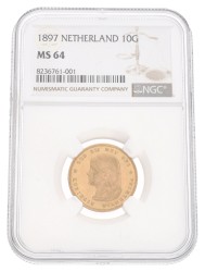 10 Gulden. Wilhelmina. 1897. MS 64.