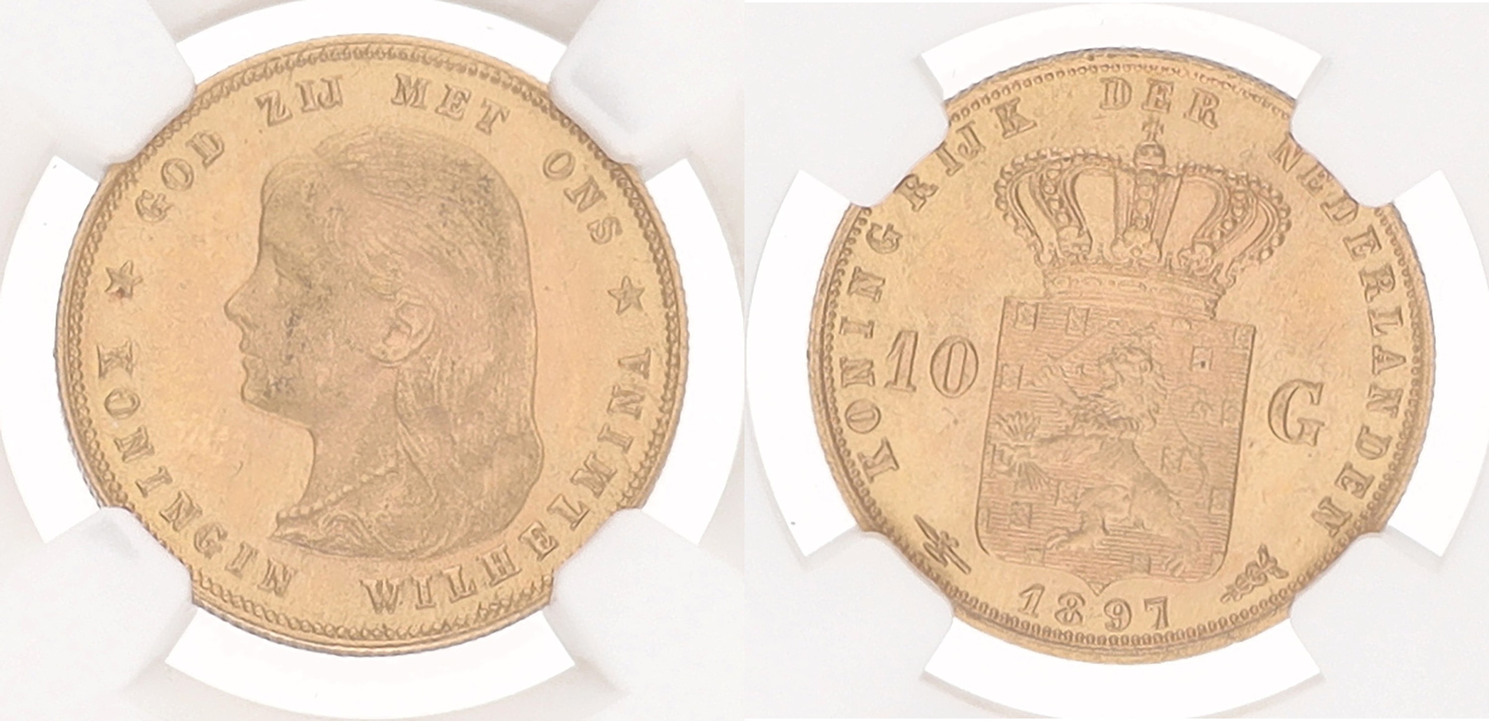 10 Gulden. Wilhelmina. 1897. MS 64.