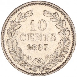 10 Cent Wilhelmina 1893. FDC -.