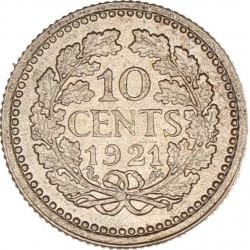 10 Cent Wilhelmina 1921. Prachtig +.