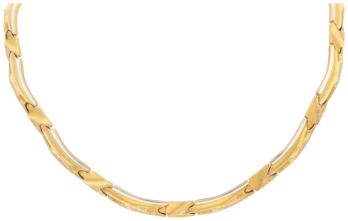 Lapponia 14K gouden/platina 'Narda' collier door Björn Weckström 