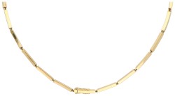 Geelgouden collier bezet met ca. 0.83 ct. diamant en smaragd