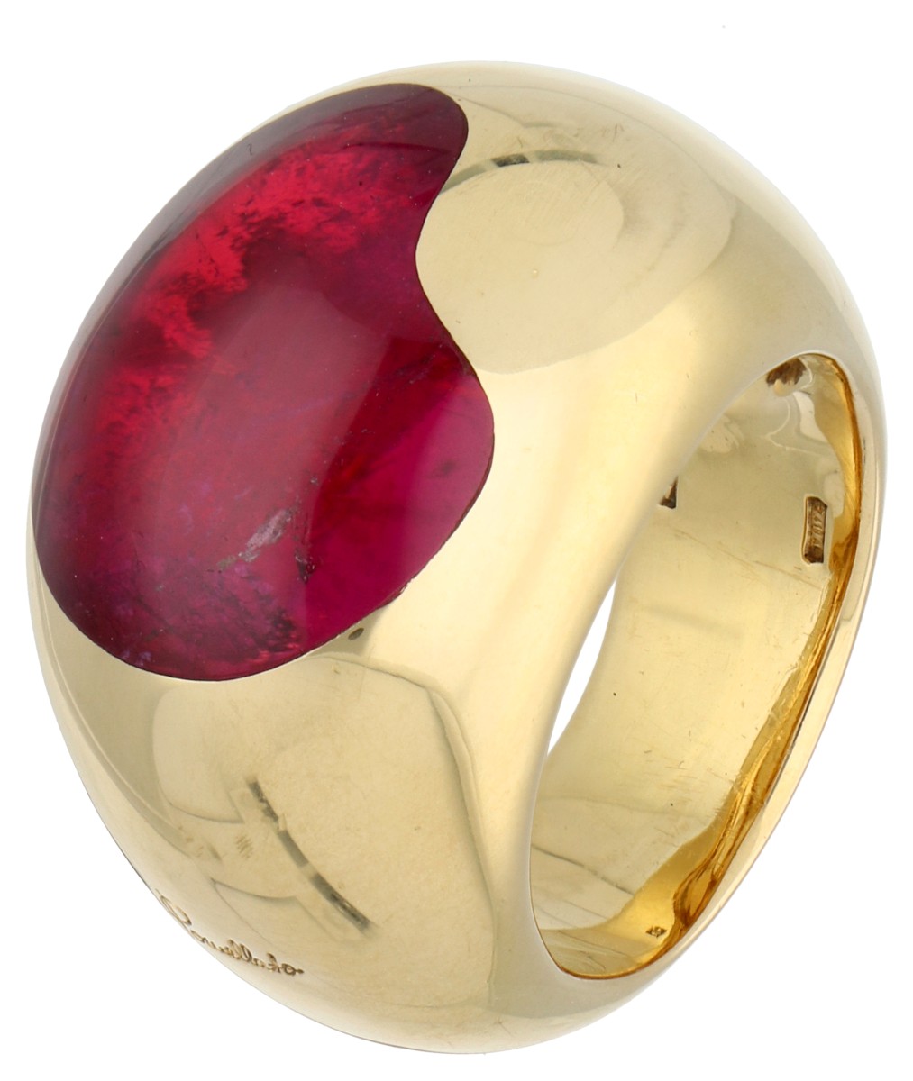 Pomellato 18 geelgouden ring met  granaat