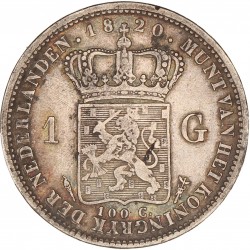 1 Gulden Willem I 1820 U. Zeer fraai -.