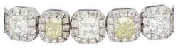 18K witgouden armband bezet met ca. 10.20 ct. diamant, IGI gecertificeerd 