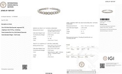18K witgouden armband bezet met ca. 10.20 ct. diamant, IGI gecertificeerd 