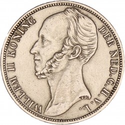 1 Gulden Willem II 1848. Prachtig -.