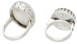 925/1000 Zilveren set van armband en ringen met maansteen 