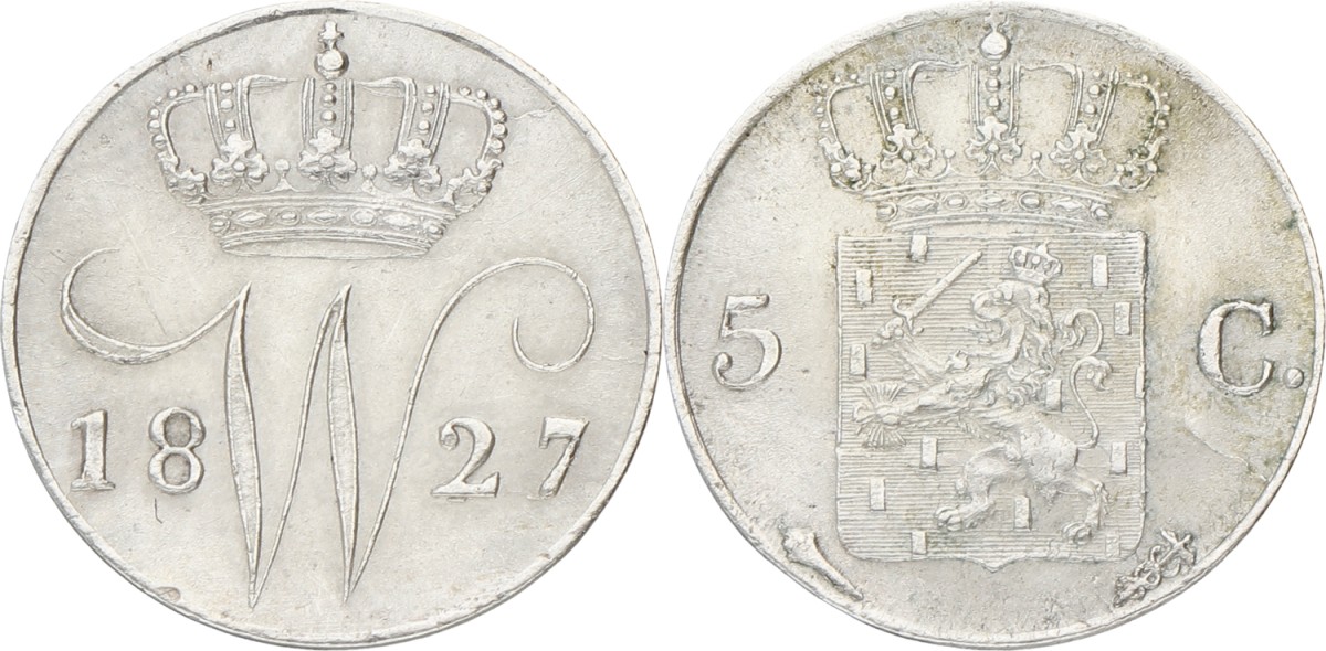 5 Cent. Willem I. 1827 U. XF