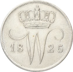 10 Cent. Willem I. 1825 U. XF +