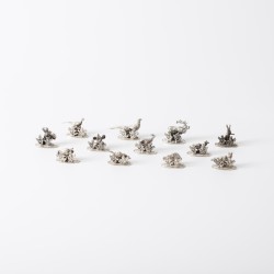 Menukaarthouders (12), Lutz & Weiß, Pforzheim ca. 1920-1930, zilver