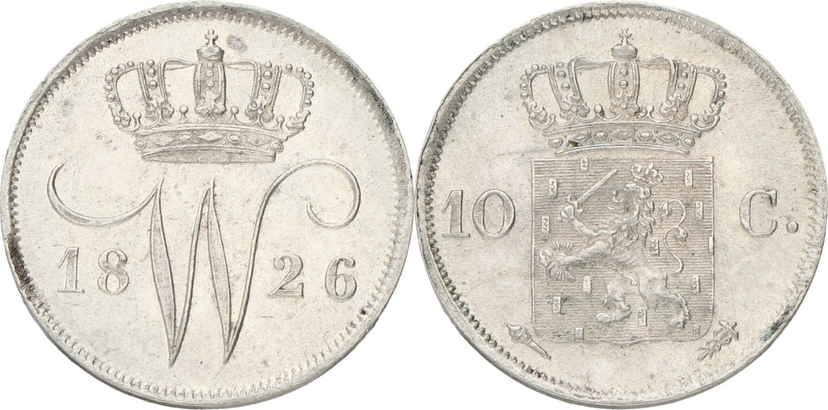 10 Cent. Willem I. 1826 U. XF