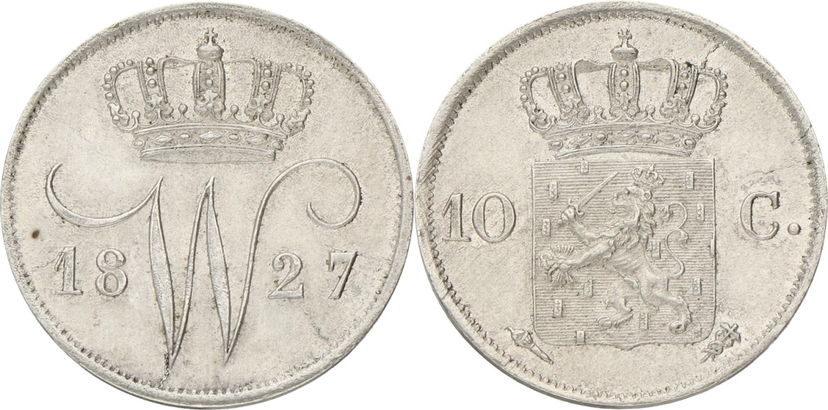 10 Cent. Willem I. 1827 U. AUnc.
