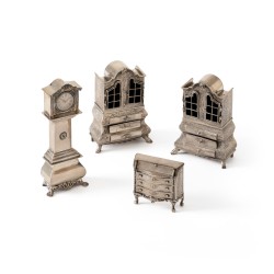 Miniatuur meubelen (4), Nederland / Italië ca. 1970-1980, zilver