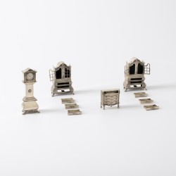Miniatuur meubelen (4), Nederland / Italië ca. 1970-1980, zilver